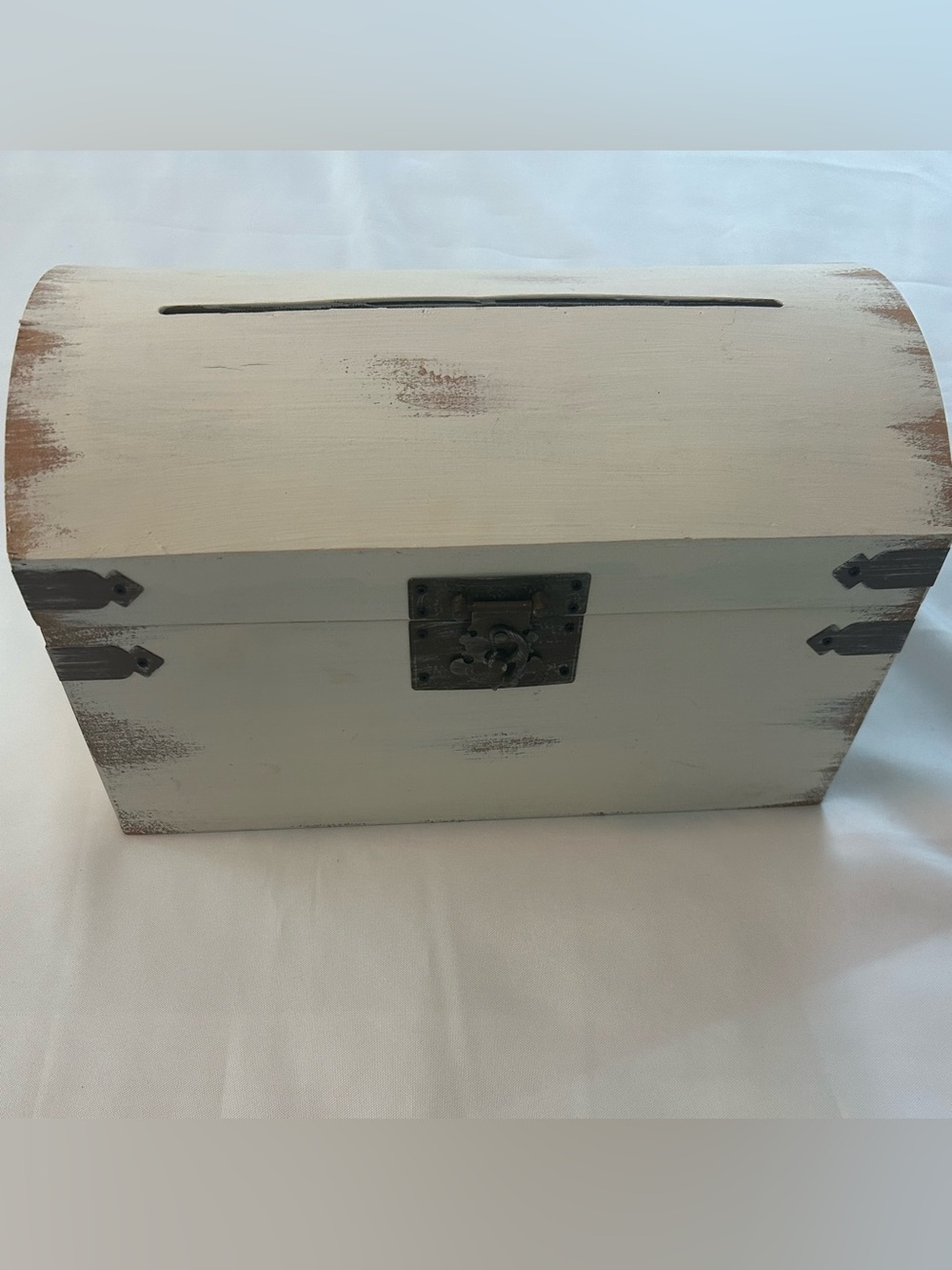 Rustic White Antique looking Distressed Wedding Card Box